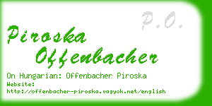 piroska offenbacher business card